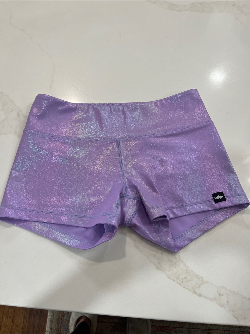 WodBottom 3” Shimmer High-Rise Lavender Athletic Shorts